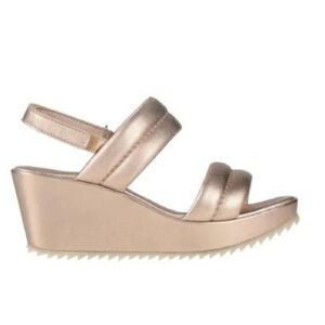 Pedro Garcia Fioralba Slingback Wedge in Platinum/Bronze